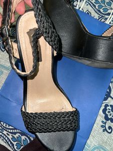 Black Braided Wedges