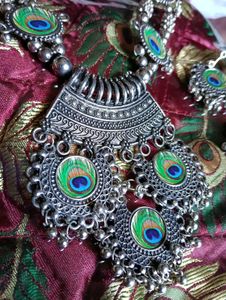 Peacock Necklace &amp; Earring Set