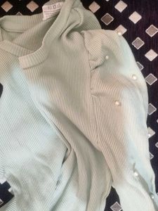 Lime Green Top With Pearls