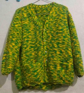 Handmade Green &amp; Yellow Knit Cardigan