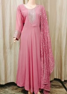 Elegant Pink Anarkali Kurta Set