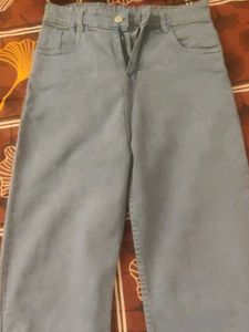 Light Blue Wide Leg Jeans with Buttons