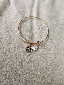 Rose Gold Charm Bangle Bracelet
