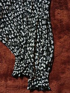 Madison Printed See-through Blouson Top