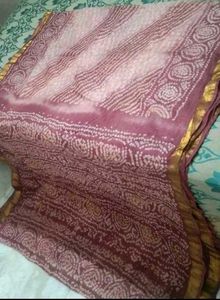 Brand New Bandhani cotton silk saree set