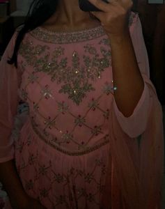 Pink Heavy Designer Sharara Suit
