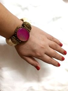 Boho Chic Pink GemStone Bracelet