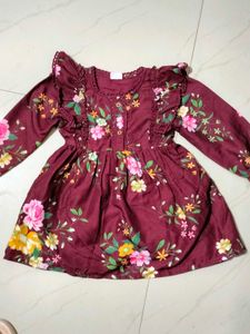 Maroon Frock 9-12 Months
