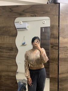 Metallic Gold Puff Sleeve Top
