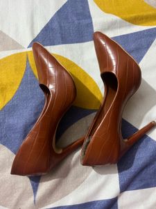 Brown Crocodile Heels