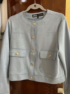 Zara Blue Suede Style Jacket