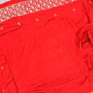 Red Embroidered Kurti