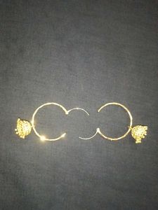 Gold Jhumka Hoop Earrings