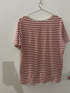 Only White &amp; Red Striped T-shirt