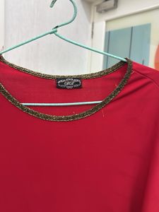 Red Dolman Sleeve Top