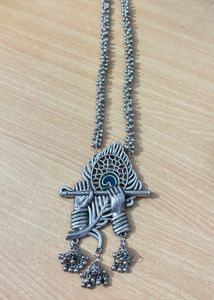 Krishna Inspired oxidised Silver Jewelry Set