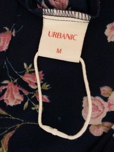 URBANIC Navy Blue Georgette Floral Dress