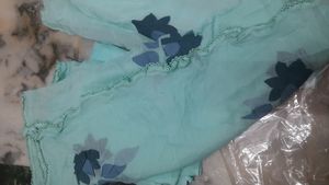 Pure Organza Suit With Brush Paint