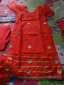 Karwachauth Special Orange Colour Gota Patti Suit