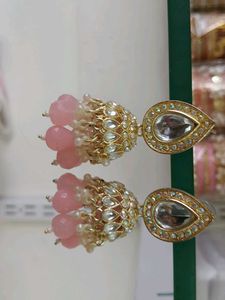 Elegant Pink Beaded Necklace Set