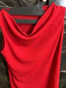 Cute KoreanRed Sleeveless Top