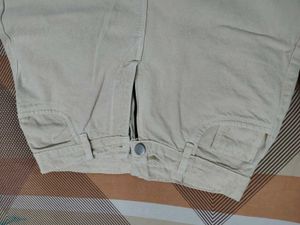 Beige Straight Fit Jeans