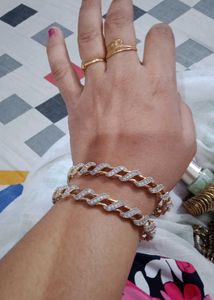 Gold & Crystal Bangle Set