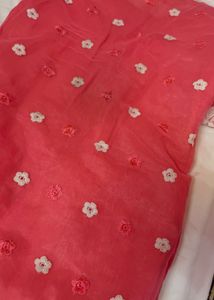 Pink Floral Embroidered Kurta UNUSED