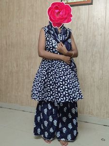 Elegant Blue Printed Kurta Set