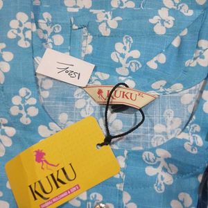 Blue Floral Print Kurti
