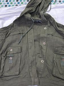 Olive Green Hooded Jacket