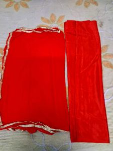 Red Embroidered suit Material