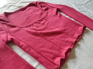 Hot Pink Rectangle Neck Crop Top🎀