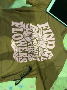 Brown Graphic Print Tee