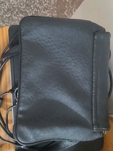 Black Sling Bag, With 3 Zips Working Very Perfect