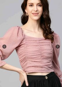 Ruched Puff Sleeve Top
