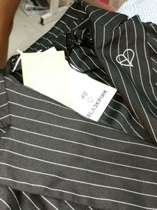 H&amp;M Striped Black Blazer