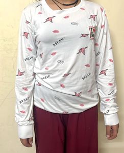 Dream &amp; Love Print Long Sleeve Top