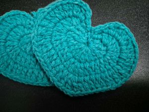 Crochet Heart Appliques Set Of 4