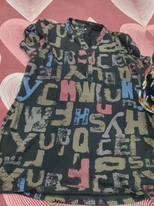Letter Print Tunic Top