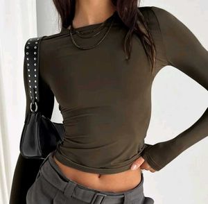 Olive Green Long Sleeve Top