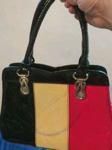 Pink White  Strips In Black Bag