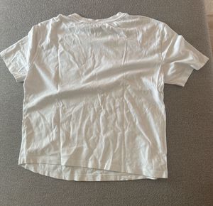 White Tee with Green Crochet Bear