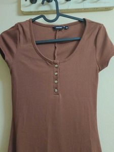 Brown Casual Mini Dress