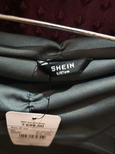 Shein Grey Off-Shoulder Long Sleeve Top