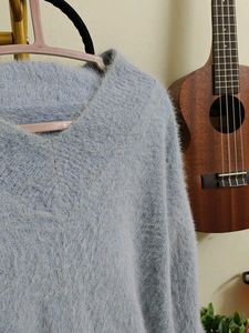 Fluffy Blue Pullover