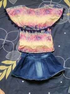 4 To 5 Year Girls top and denim jeans Combo