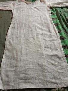 White Golden Kurta Pant Set