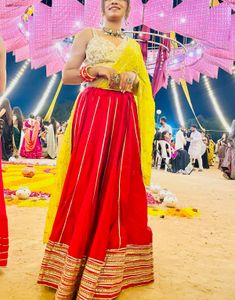 Navratri Style Red Lehenga Set