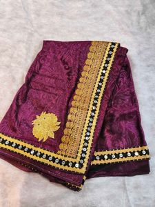 Elegant Embroidered Purple 💜 Saree